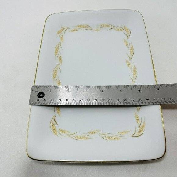 Harmony House Wheat Garland Plate Tray Dish 10” Rectangular Cheese Snack Serving - Picture 10 of 10